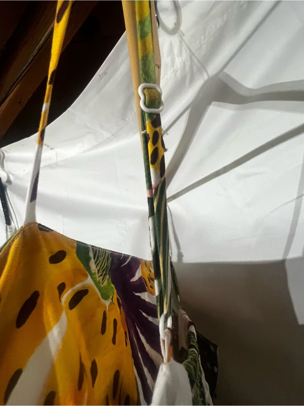 White Tropical Farm Rio Tiered Maxi dress with pockets vacation cotton natural - Picture 15 of 16